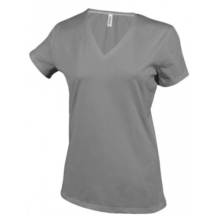 Kariban női V-nyakú póló, Oxford Grey, M