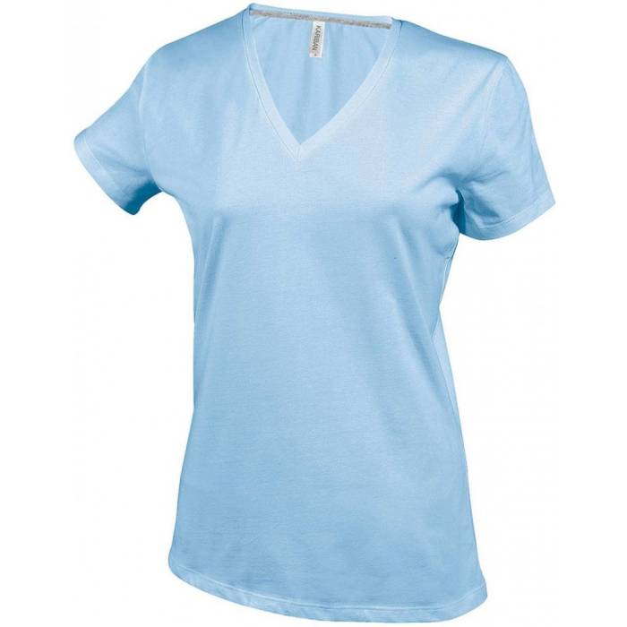 Kariban női V-nyakú póló, Sky Blue, XL - Sky Blue<br><small>GO-KA381SB-4</small>