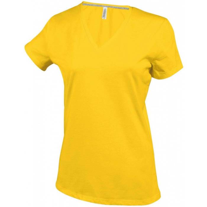 Kariban női V-nyakú póló, Yellow, S - Yellow<br><small>GO-KA381YE-1</small>
