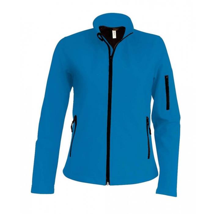 Kariban női softshell dzseki, Aqua Blue, L - Aqua Blue<br><small>GO-KA400AQ-3</small>