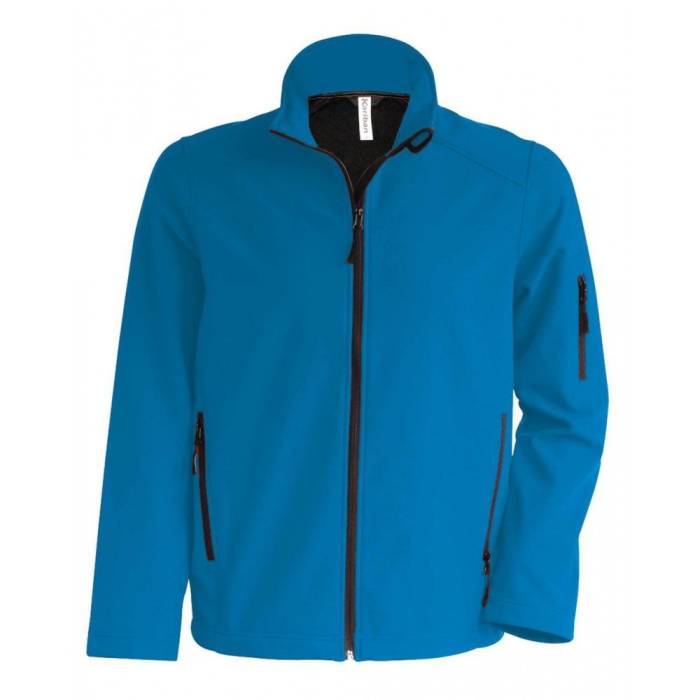 Kariban férfi softshell dzseki, Aqua Blue, S - Aqua Blue<br><small>GO-KA401AQ-1</small>