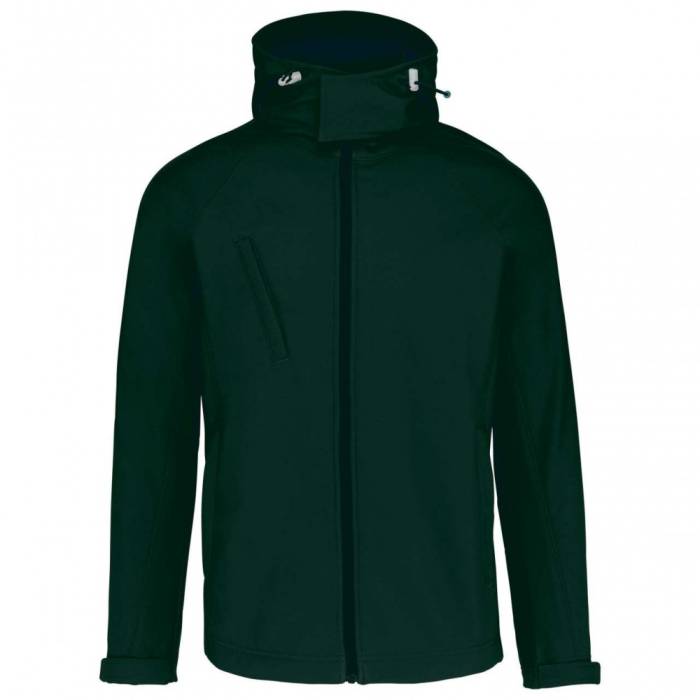 Kariban férfi kapucnis softshell dzseki, Bottle Green, M