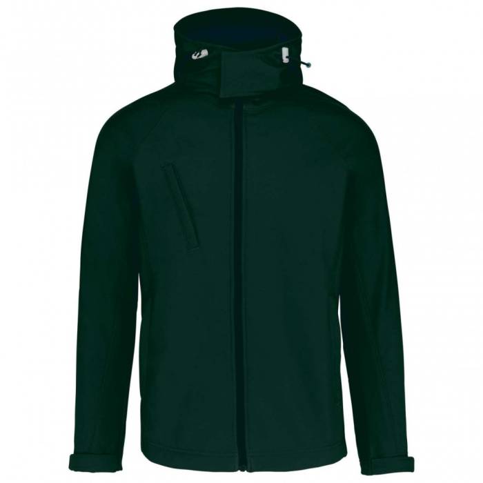 Kariban férfi kapucnis softshell dzseki, Bottle Green, XL