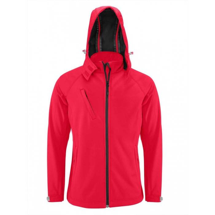 Kariban férfi kapucnis softshell dzseki, Red, S