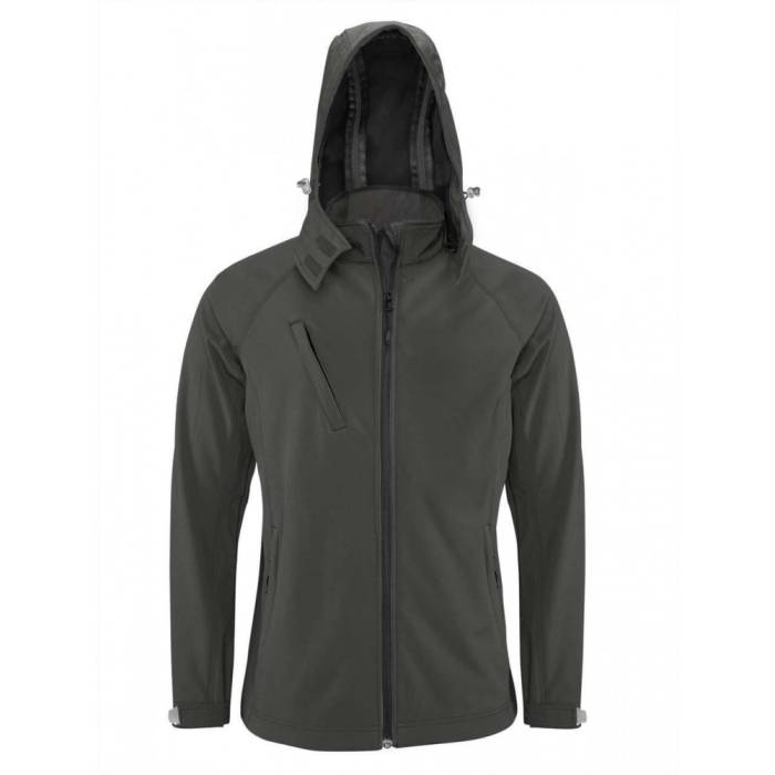 Kariban férfi kapucnis softshell dzseki, Titanium, L