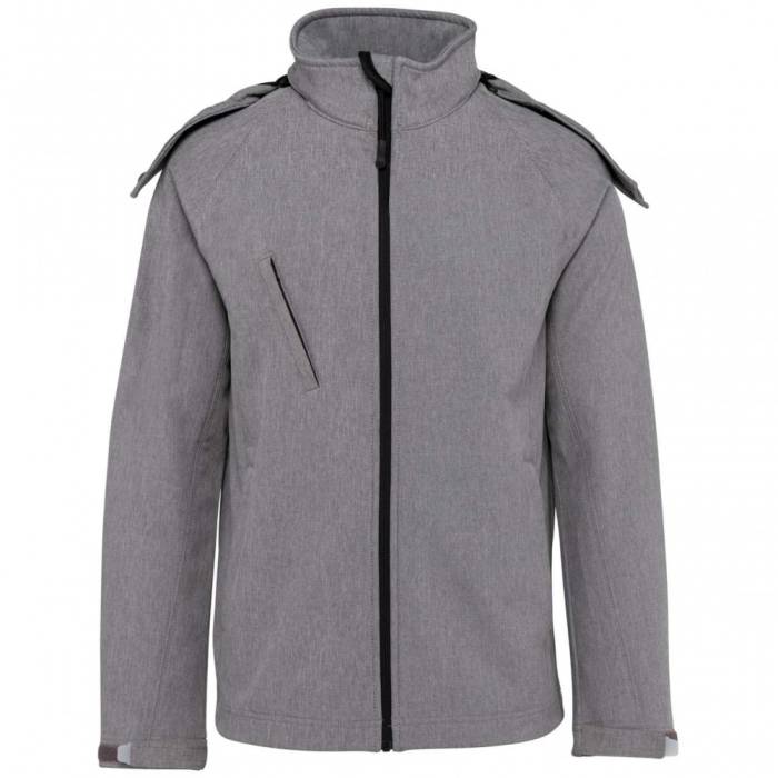 Kariban női kapucnis softshell dzseki, Marl Grey, L