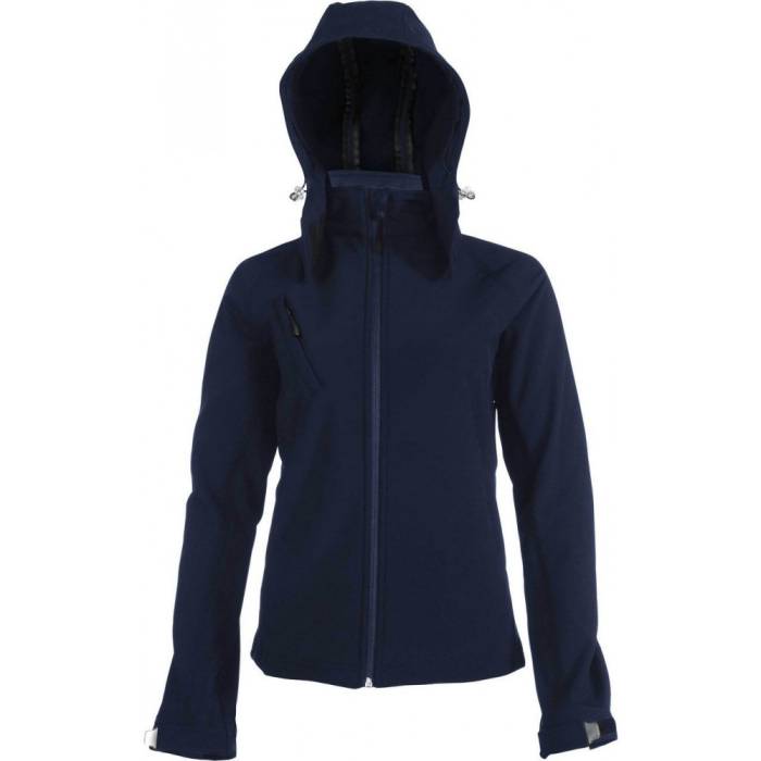 Kariban női kapucnis softshell dzseki, Navy, XL