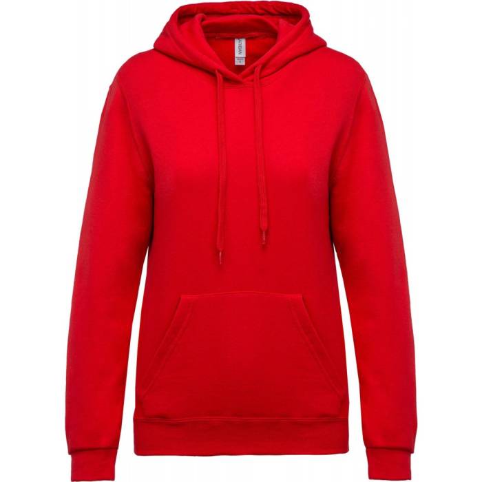 Kariban női kapucnis pulóver, Red, XS