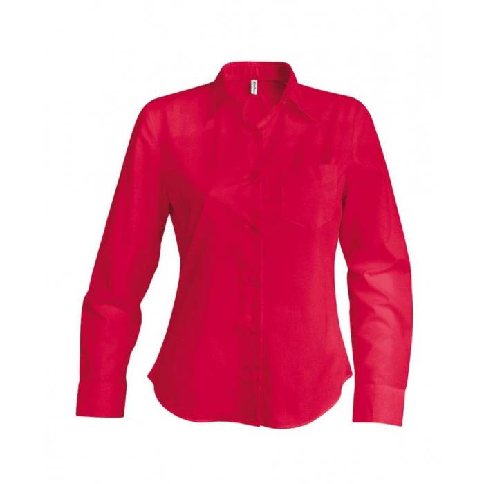 Kariban Hosszúujjú puplin blúz, Classic Red, XS - Classic Red<br><small>GO-KA542CR-0</small>