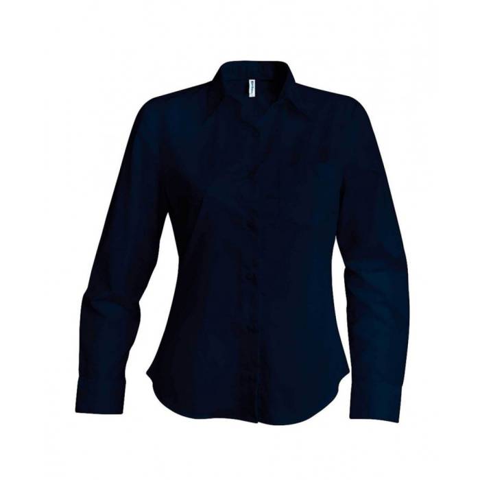 Kariban Hosszúujjú puplin blúz, Navy, 3XL - Navy<br><small>GO-KA542NV-6</small>