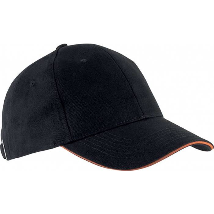 Kup Orlando 6 paneles sapka, Black/Orange, U - Black/Orange<br><small>GO-KP011BL/OR-U</small>