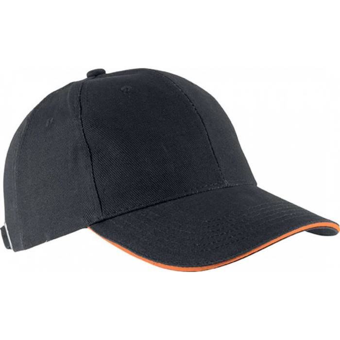 Kup Orlando 6 paneles sapka, Dark Grey/Orange, U - Dark Grey/Orange<br><small>GO-KP011DG/OR-U</small>