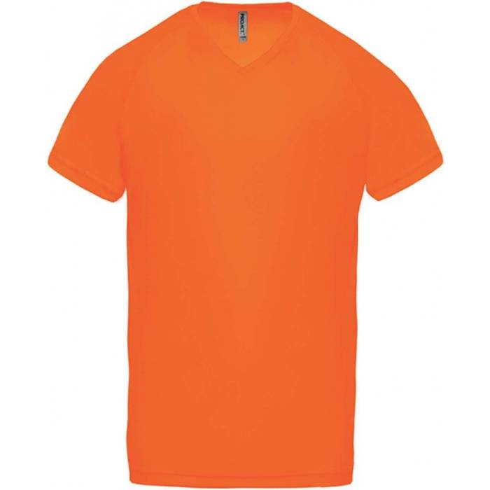 ProAct Férfi V-nyakú sportpóló, Fluorescent Orange, XS