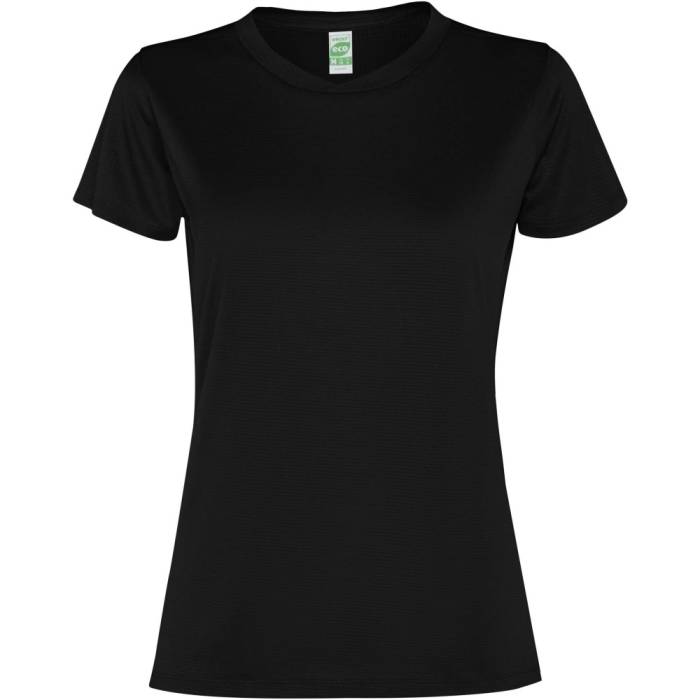 Slam rövid ujjú női sportpóló, solid black, S