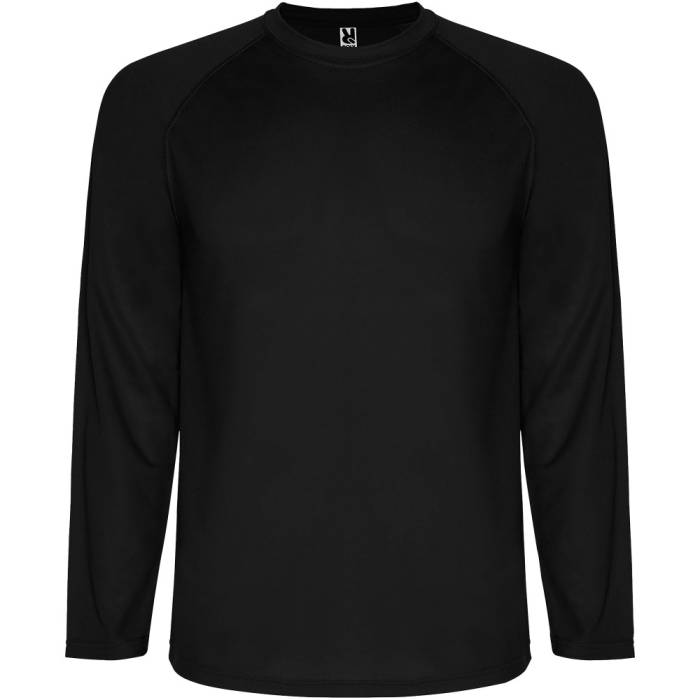 Roly Montecarlo hosszúujjú férfi sportpóló, Solid black, L...