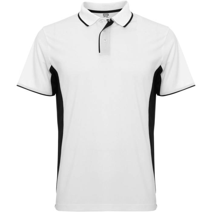 Montmelo rövid ujjú uniszex sportpóló, white, solid black, - white, solid black...<br><small>GO-R04218R1</small>