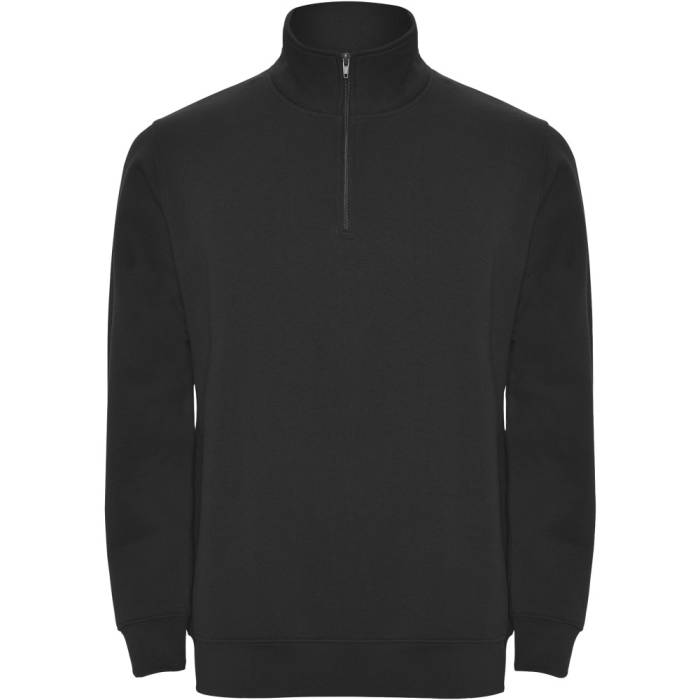 Roly Aneto negyedcipzáros pulóver, Solid black, S