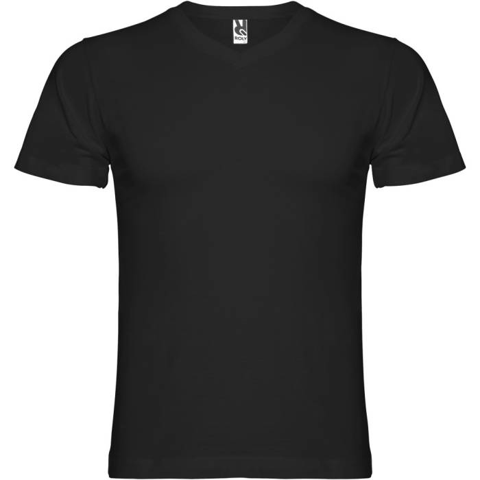 Roly Samoyedo V-nyakú férfi póló, Solid black, S