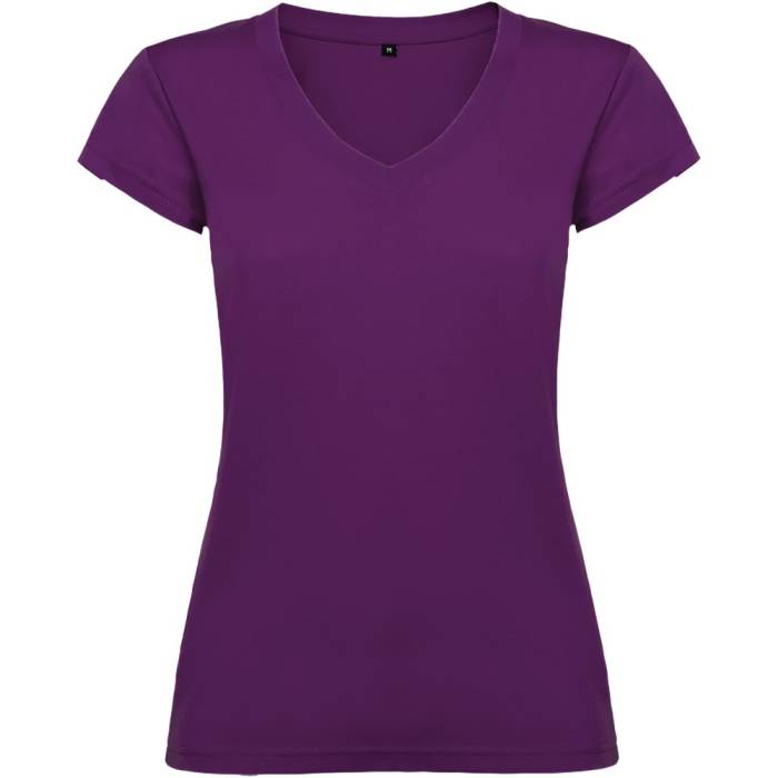Roly Victoria női V-nyakú pamutpóló, Purple, XL - Purple<br><small>GO-R66464H4</small>