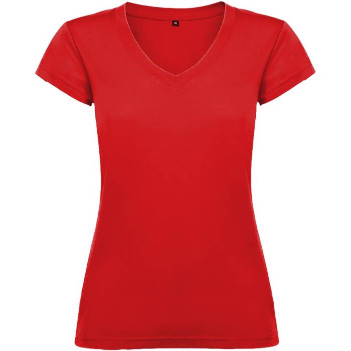 Roly Victoria női V-nyakú pamutpóló, Red, XL - Red<br><small>GO-R66464I4</small>