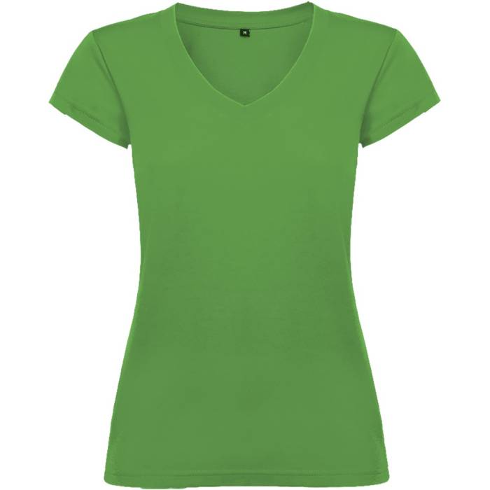 Roly Victoria női V-nyakú pamutpóló, Tropical Green, XL - Tropical Green...<br><small>GO-R66465U4</small>