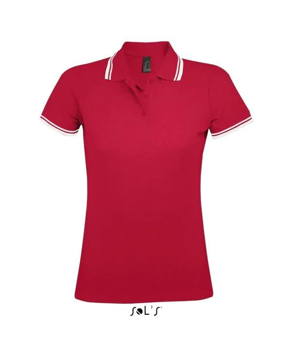 Sols Pasadena női piképóló, Red/White, L - Red/White<br><small>GO-SO00578RE/WH-3</small>