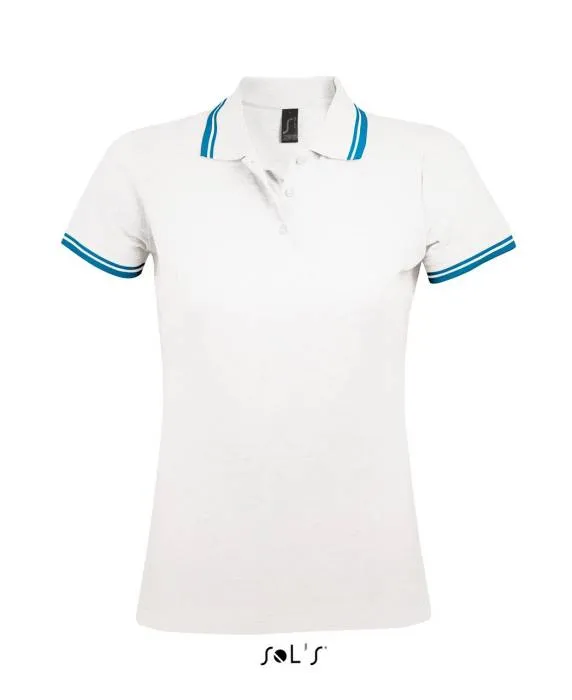 Sols Pasadena női piképóló, White/Aqua, 2XL