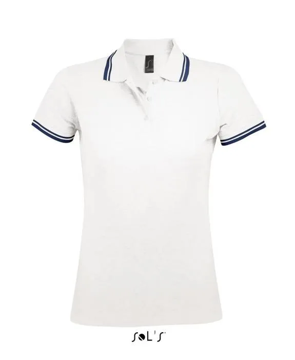 Sols Pasadena női piképóló, White/Navy, S - White/Navy<br><small>GO-SO00578WH/NV-1</small>