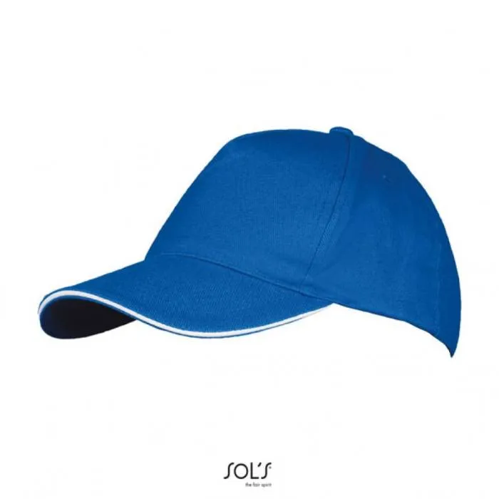 Sols Long Beach 5 paneles sapka, Royal Blue/White, U - Royal Blue/White<br><small>GO-SO00594RO/WH-U</small>