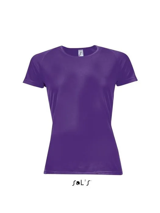 Sols Sporty raglánujjas női póló, Dark Purple, XS
