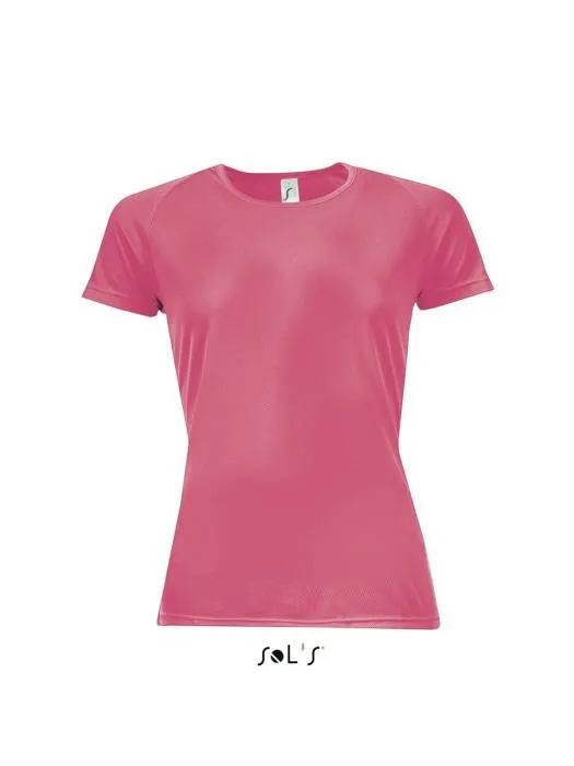 Sols Sporty raglánujjas női póló, Neon Coral, XS