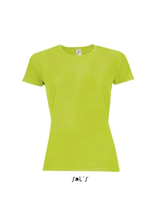 Sols Sporty raglánujjas női póló, Neon Green, M