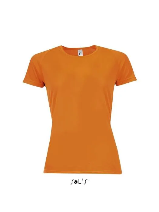 Sols Sporty raglánujjas női póló, Neon Orange, M