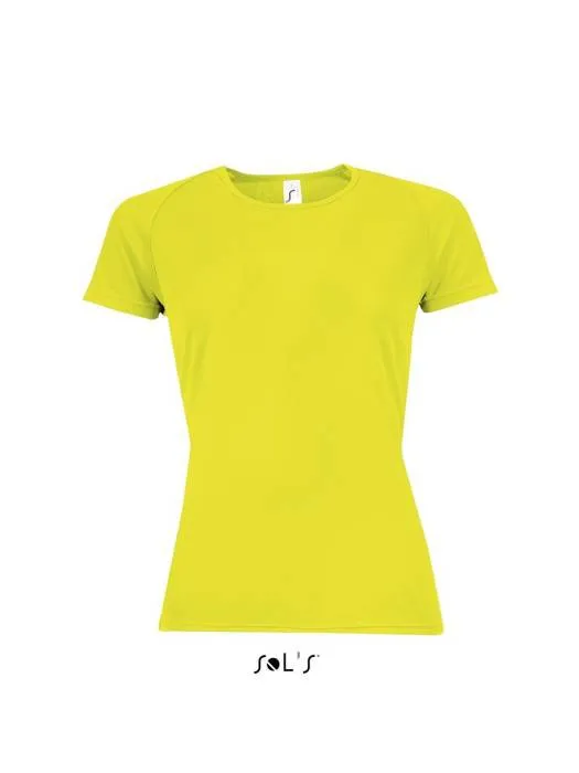 Sols Sporty raglánujjas női póló, Neon Yellow, M