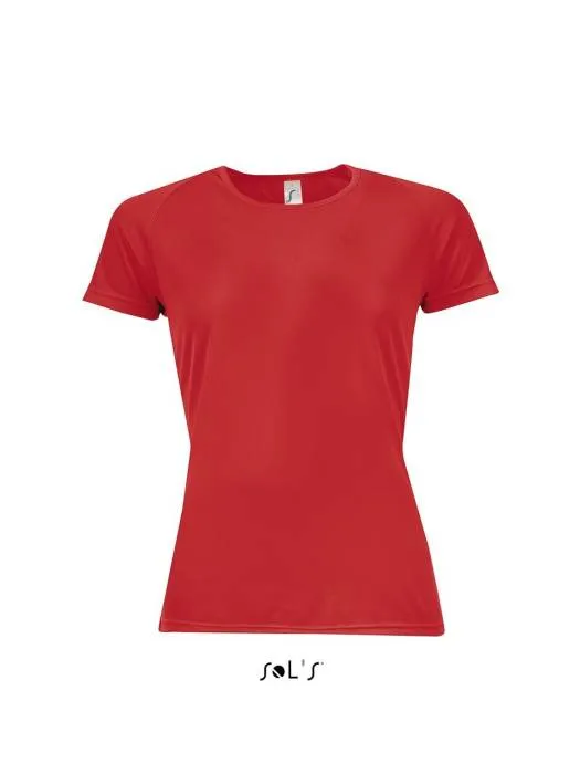 Sols Sporty raglánujjas női póló, Red, XS