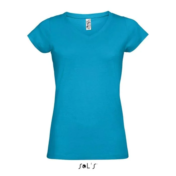 Sols Moon V-nyakú női póló, Aqua, XL - Aqua<br><small>GO-SO11388AQ-4</small>