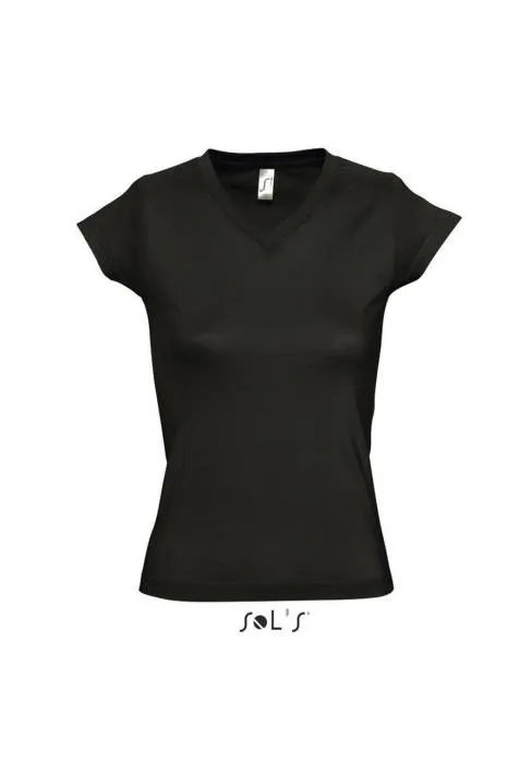 Sols Moon V-nyakú női póló, Deep Black, XL - Deep Black<br><small>GO-SO11388DBL-4</small>