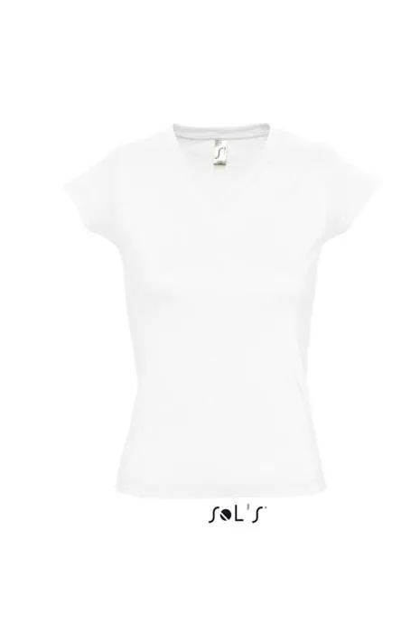 Sols Moon V-nyakú női póló, White, 2XL - White<br><small>GO-SO11388WH-5</small>