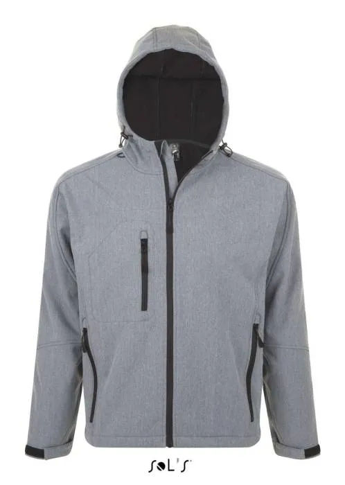 Sols Replay férfi kapucnis softshell dzseki, Grey Melange, - Grey Melange...<br><small>GO-SO46602GM-1</small>