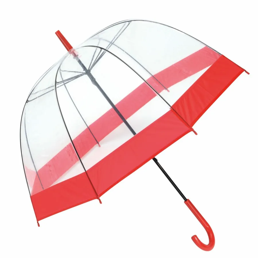 HONEYMOON kupola formájú esernyő - átlátszó, vörös<br><small>IN-56-0103393</small>