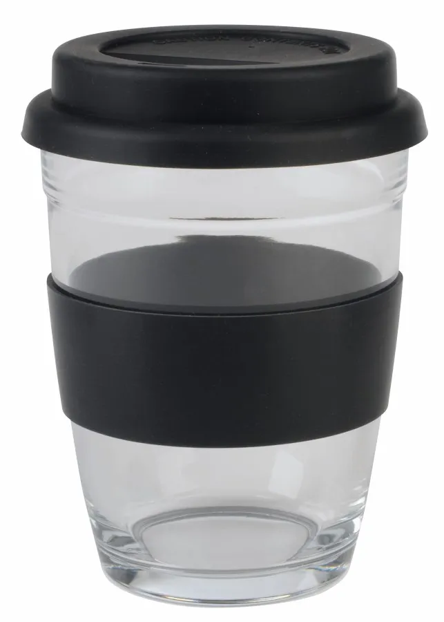 PICK UP üveg pohár - átlátszó, fekete<br><small>IN-56-0304470</small>