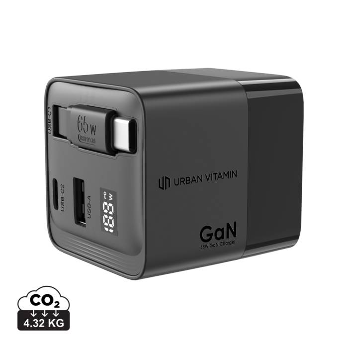 Urban Vitamin Mendocino 65 W-os GaN töltő kihúzható kábel...