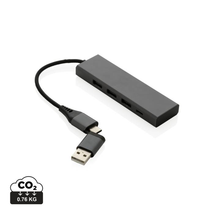 Terra RCS újrahasznosított alumínium elosztó 3 USB porttal...