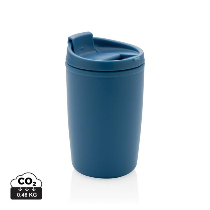 GRS újrahasznosított PP pohár felhajtható fedővel - kék<br><small>XI-P433.085</small>