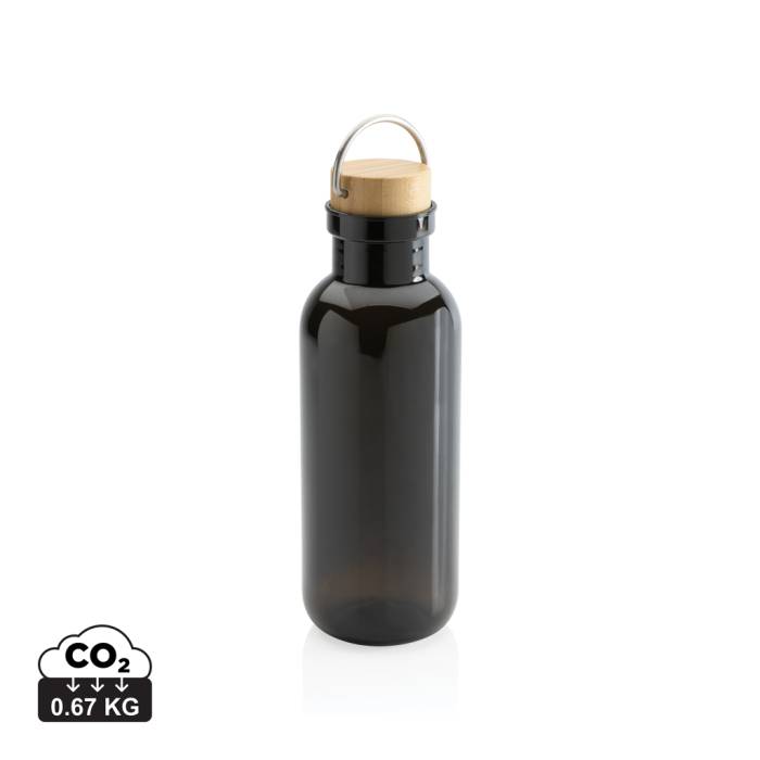 GRS RPET palack bambusz fedővel és fogantyúval - fekete<br><small>XI-P433.261</small>