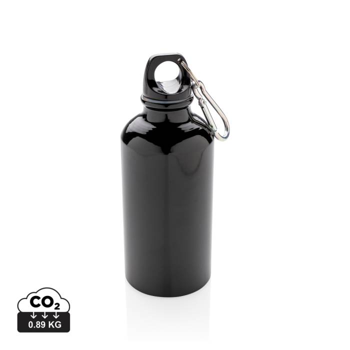 Alumínium többször használatos sport palack karabínerrel - fekete...<br><small>XI-P436.161</small>