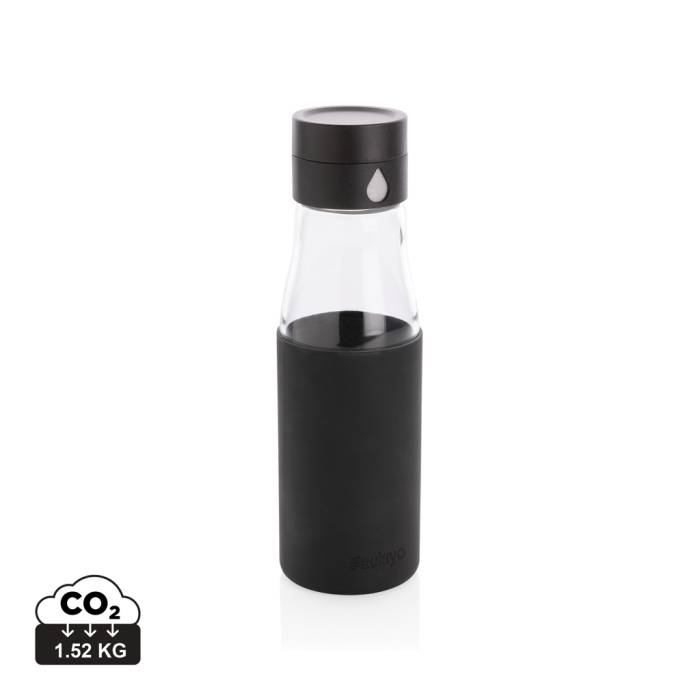 Ukiyo folyadékbevitel-követő üveg palack tokkal - fekete<br><small>XI-P436.721</small>