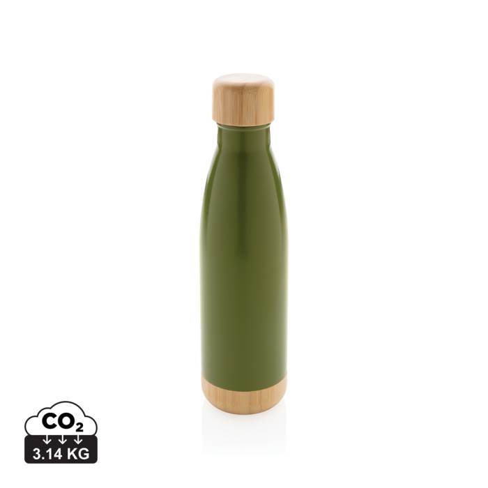 Vákuum rozsdamentes acél palack bambusz alkotóelemekkel - zöld<br><small>XI-P436.797</small>
