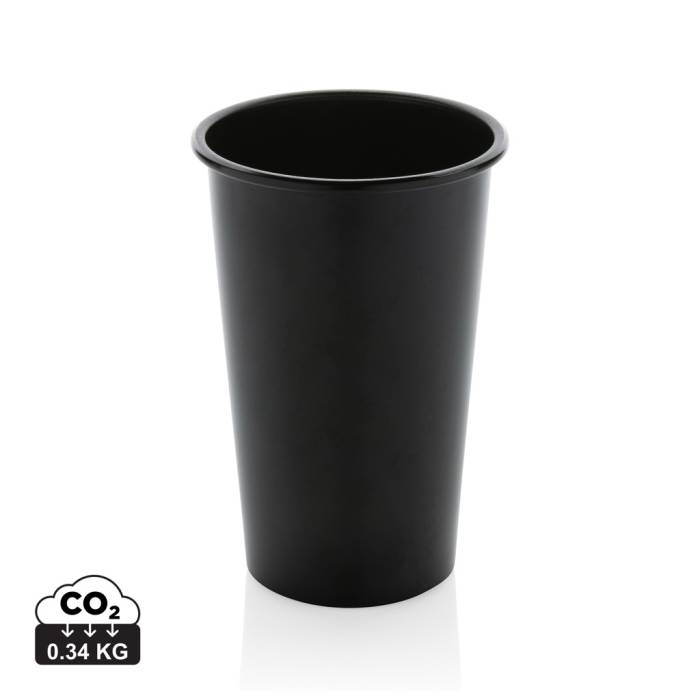 Alo RCS újrahasznosított alumínium könnyű pohár, 450 ml - fekete...<br><small>XI-P437.201</small>