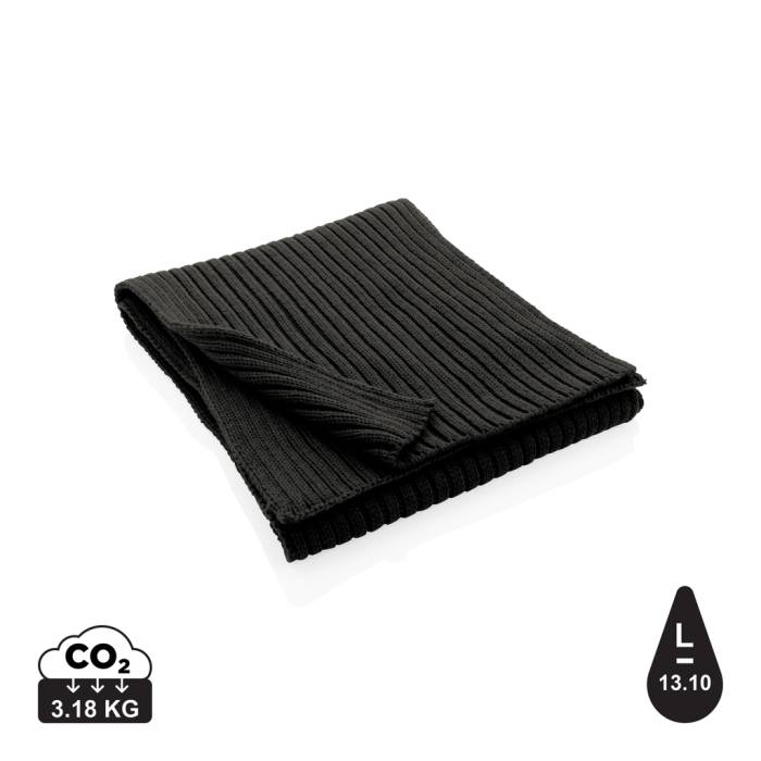 Impact AWARE™ Polylana® kötött sál, 180x25cm - fekete<br><small>XI-P453.441</small>